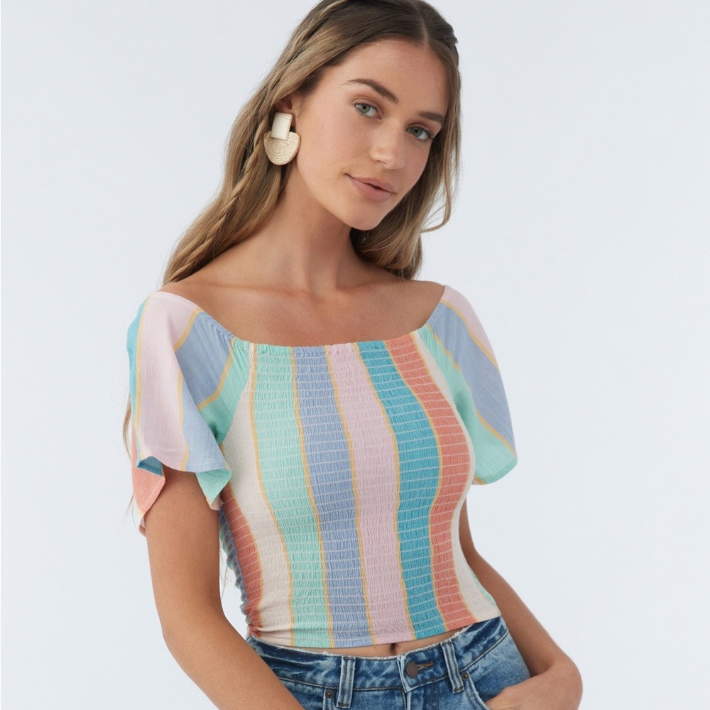 O’Neill Ally Top Pastel Smock Stripe